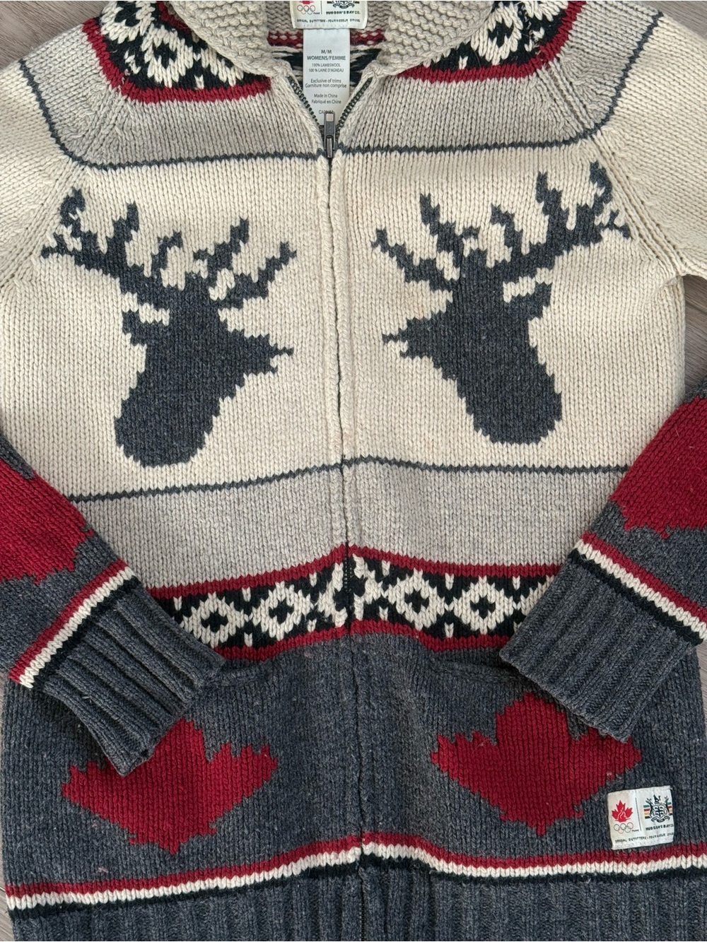 Hudson’s Bay company official Olympic Pattern Sweater Canada 🫎 Moose - Picture 3 of 7